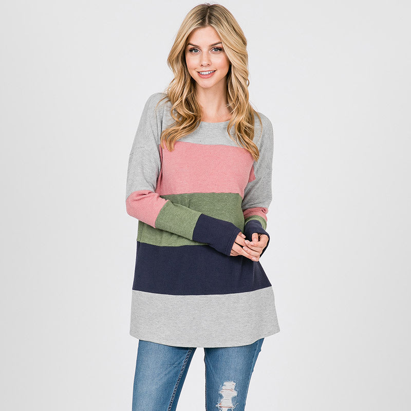 Elms Colour Block Olive