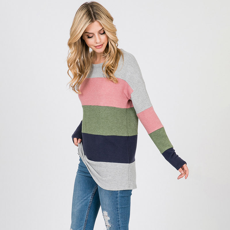 Elms Colour Block Olive