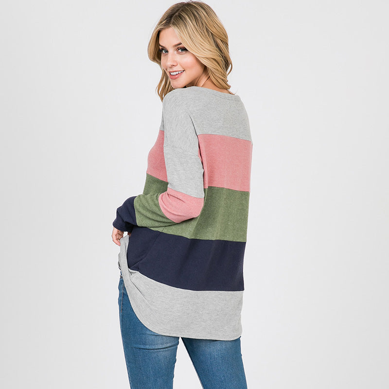 Elms Colour Block Olive
