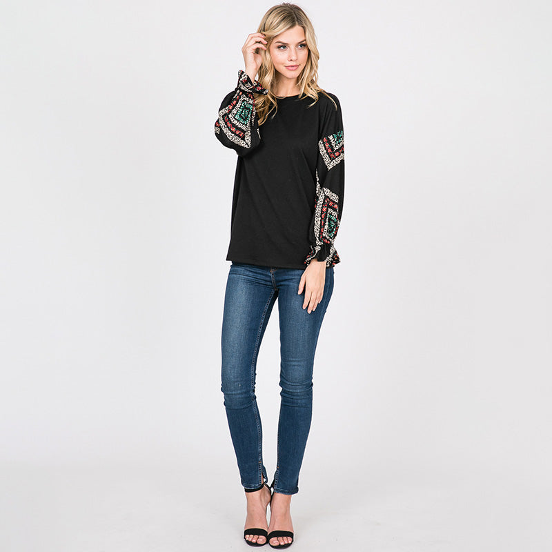 Toby Flounce Sleeve Top Black