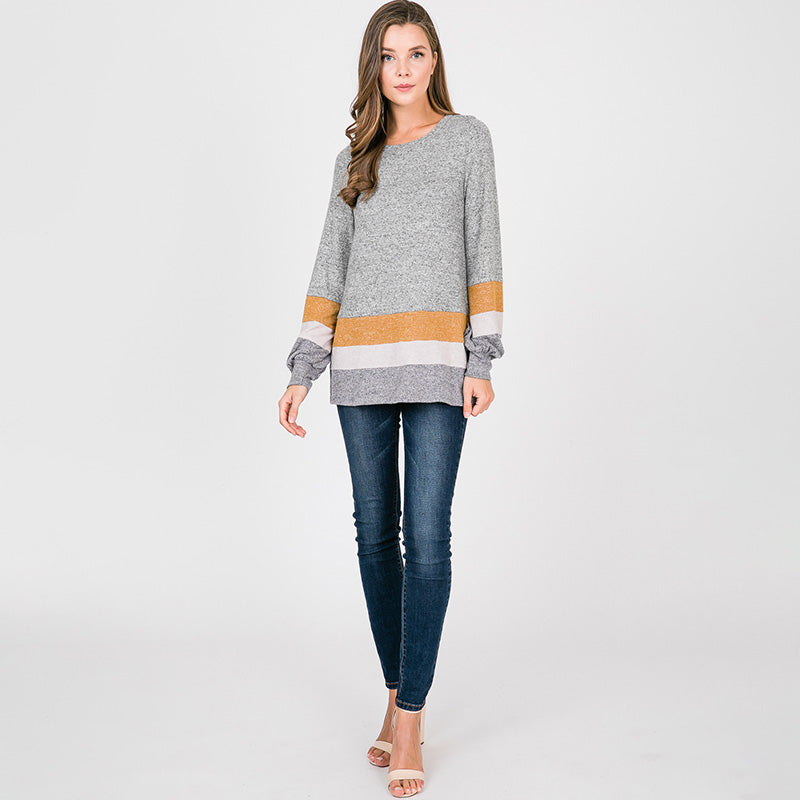 Wesley Puff Sleeve Top Mustard