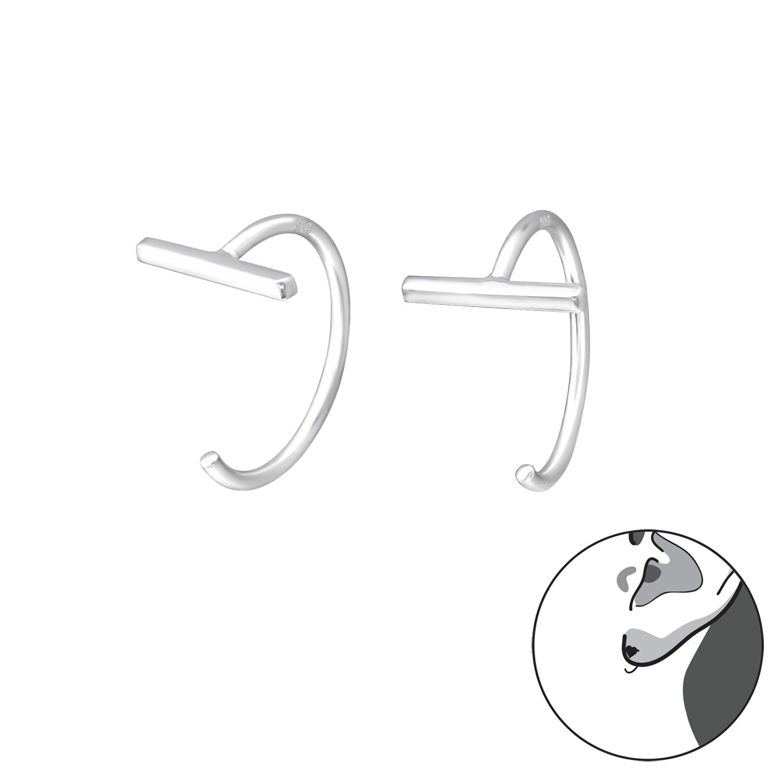 Sterling Silver Bar Hugger