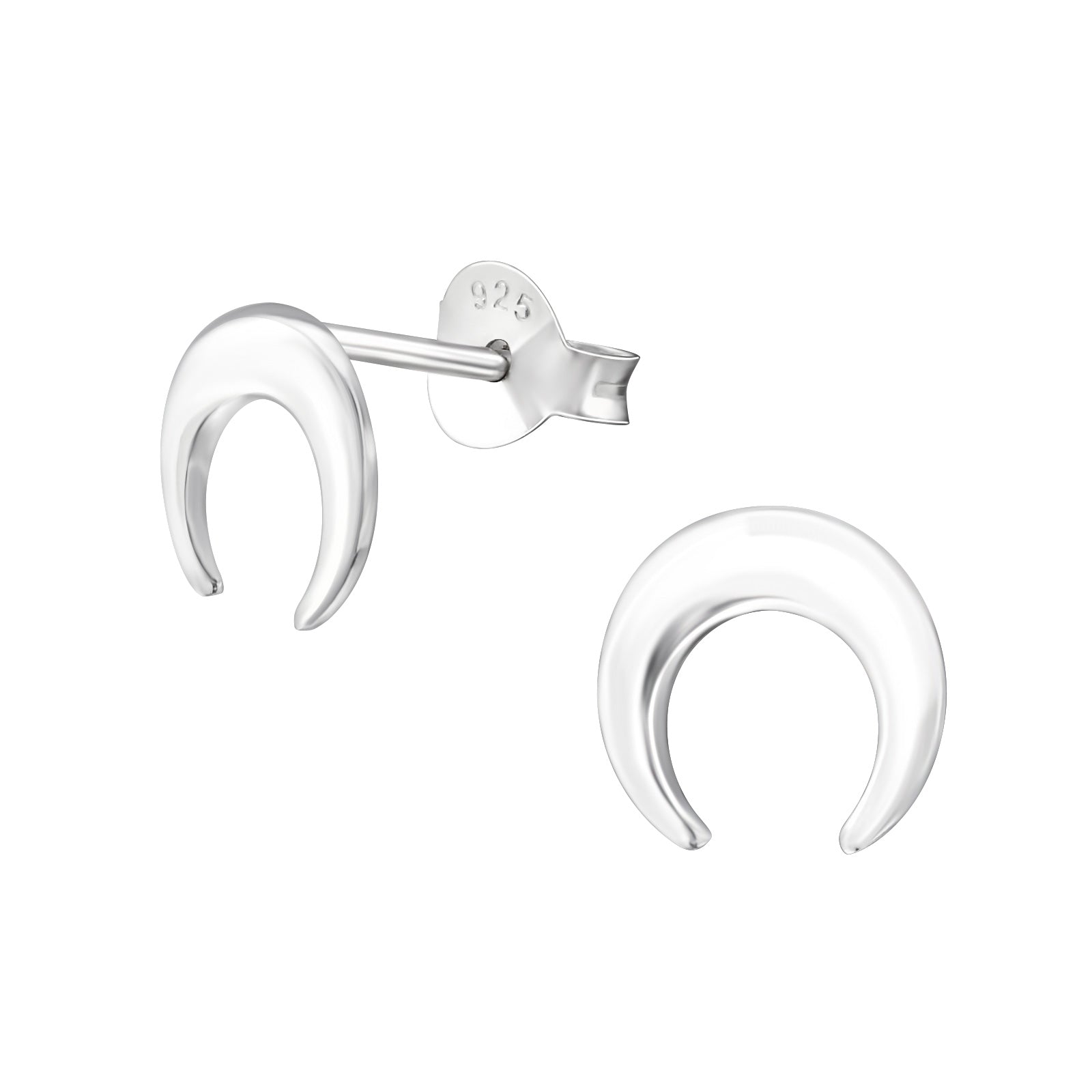 Sterling Silver Crescent Stud