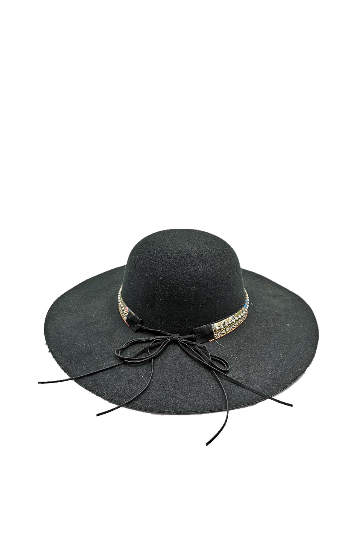 Dahlia Wide Brim Hat (Black)