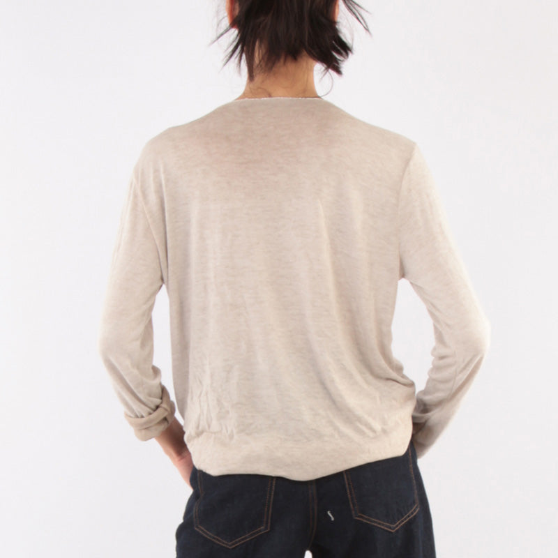 Via V Neck Knit Taupe