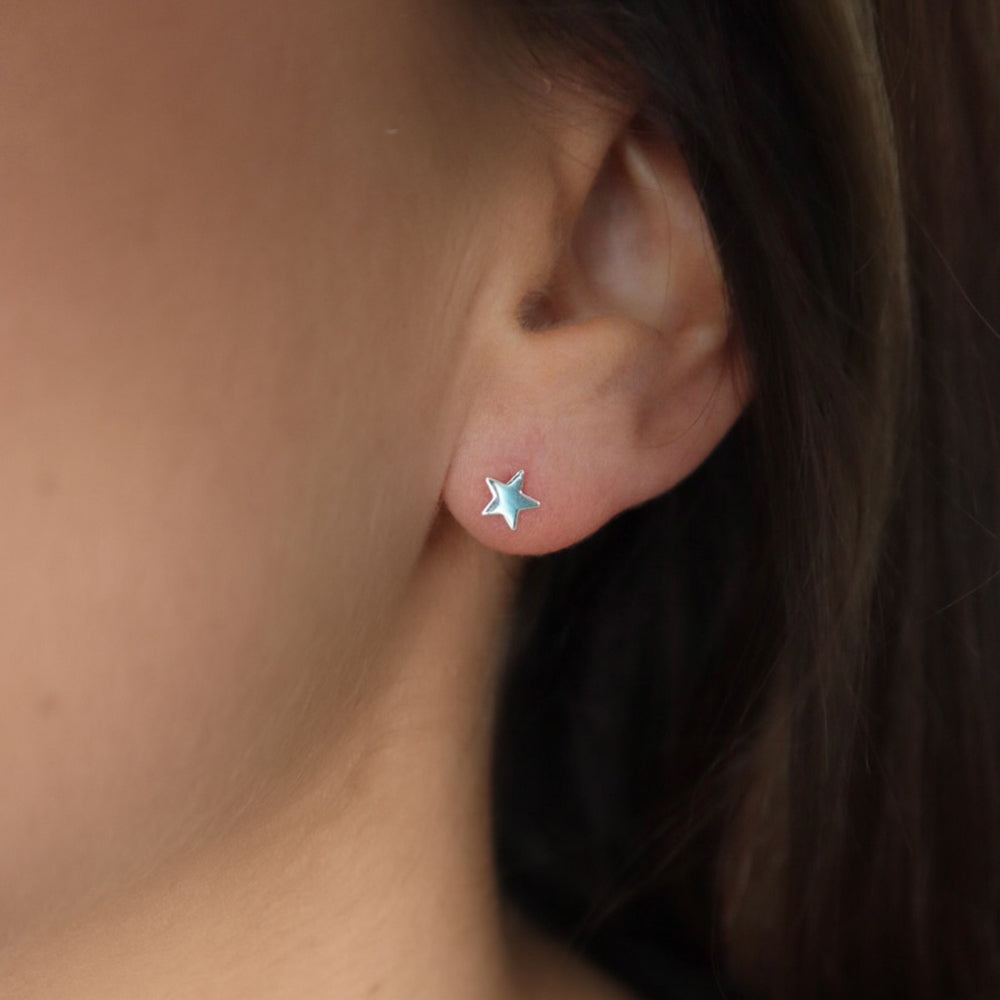 Sterling Silver Star Stud