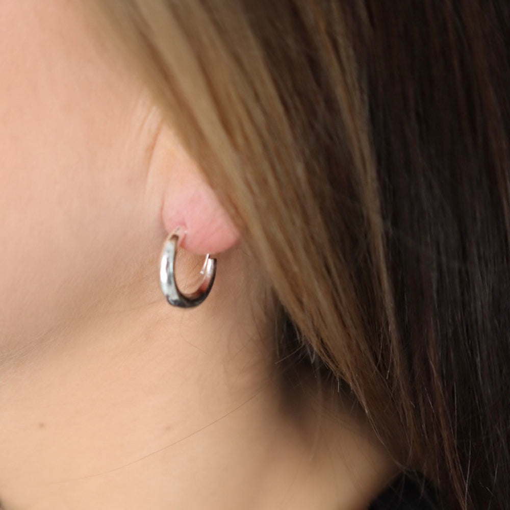 Sterling Silver Rounded Hoop Earrings