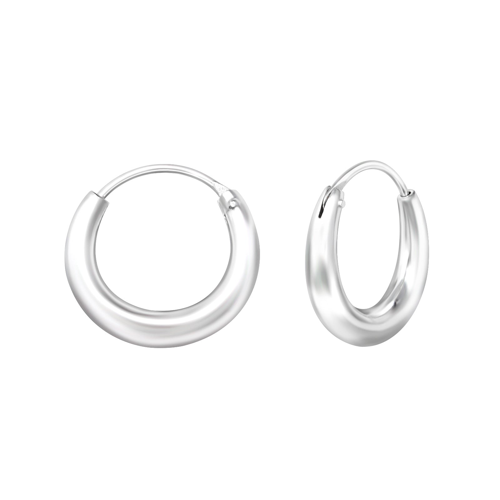 Sterling Silver Rounded Hoop Earrings
