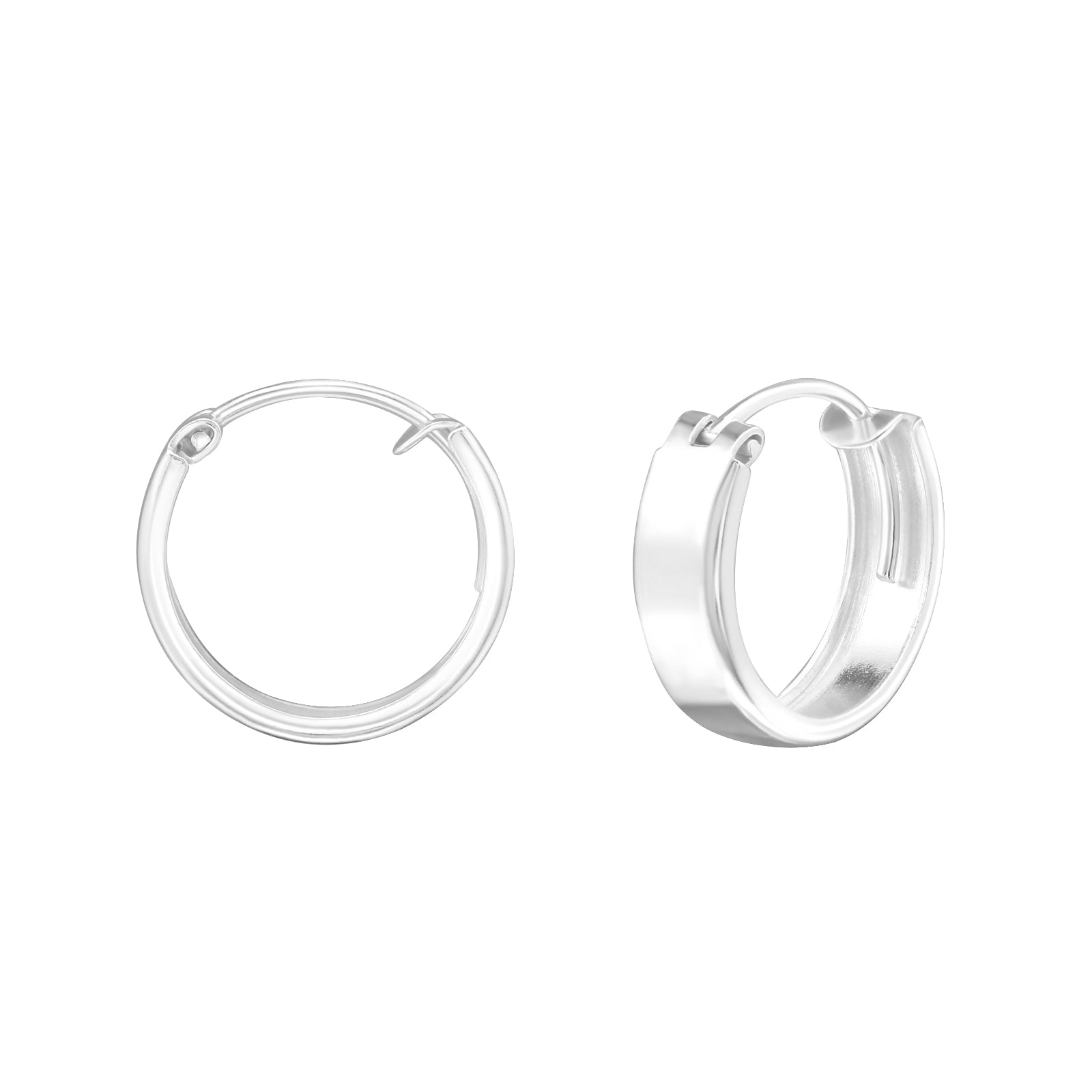 Sterling Silver Flat Hoop Earrings