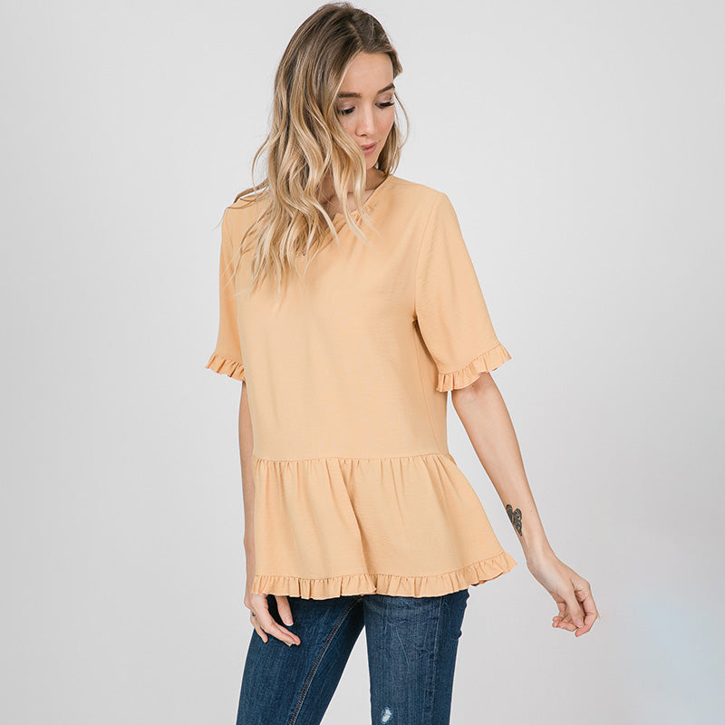 Rhiona Ruffle Blouse Lemon