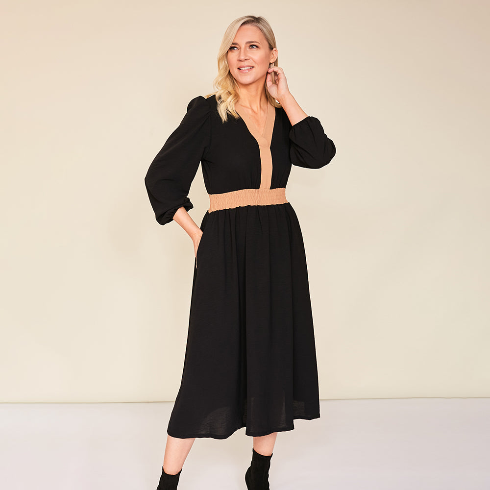 Adelle Dress (Black) - The Casual Company