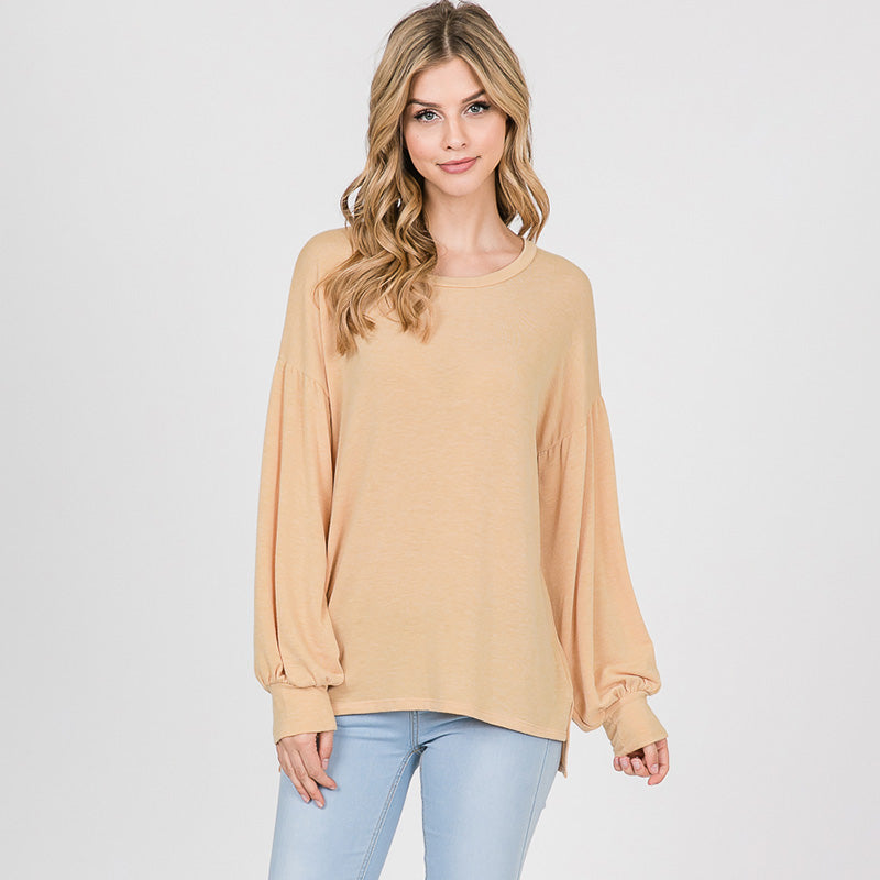 Hannah Balloon Sleeve Top Buttercup