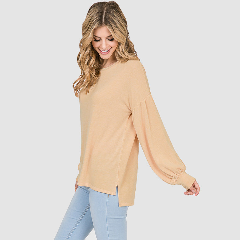 Hannah Balloon Sleeve Top Buttercup