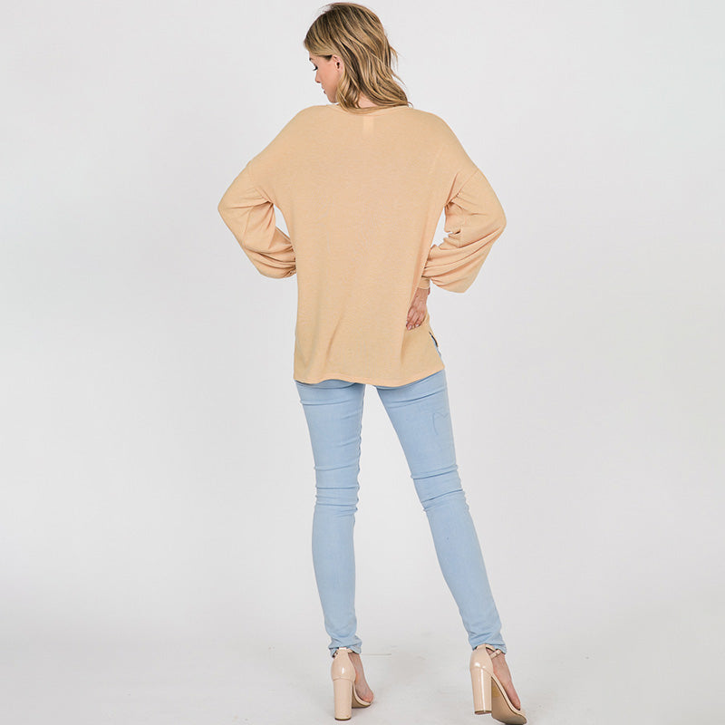 Hannah Balloon Sleeve Top Buttercup