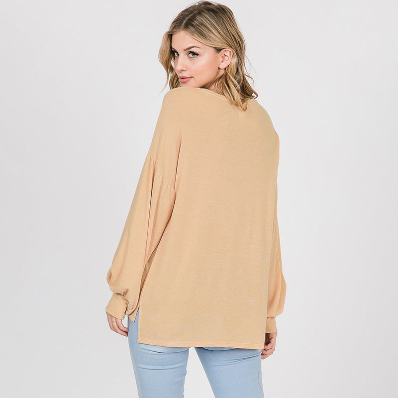 Hannah Balloon Sleeve Top Buttercup