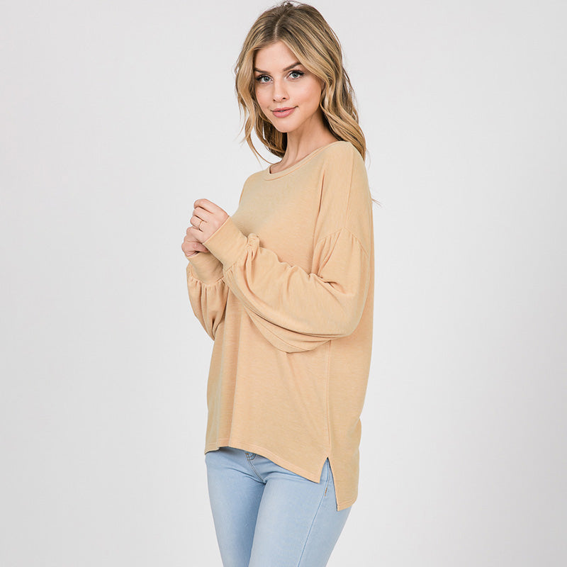 Hannah Balloon Sleeve Top Buttercup