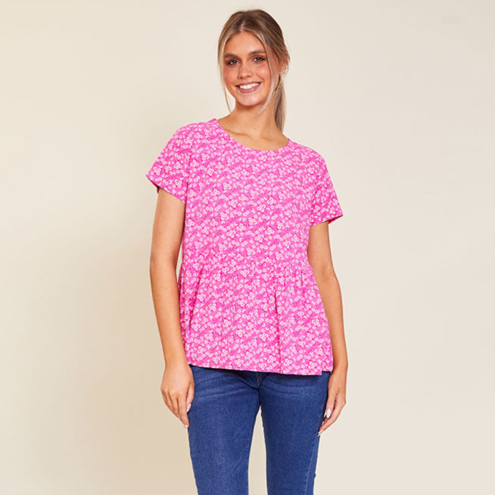 Grace Top (Pink Floral)