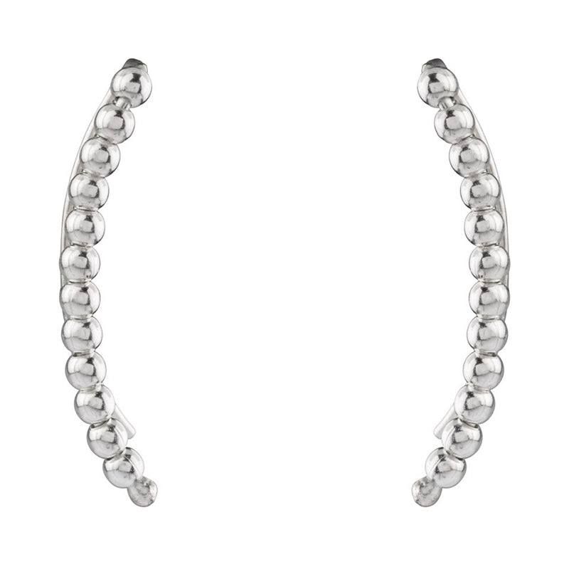 Sterling Silver Ball Ear Climber Earrings