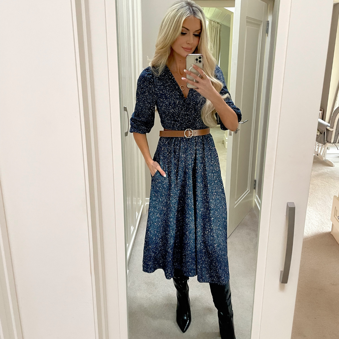 Tara Dress (Navy Floral)