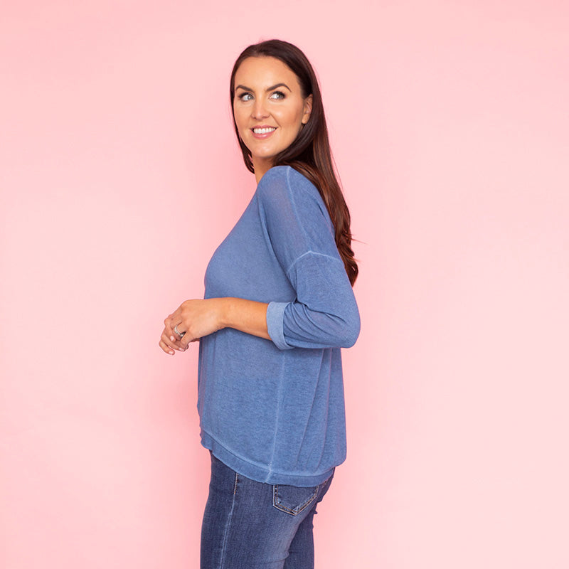 Carrie Lace Top (Blueberry)