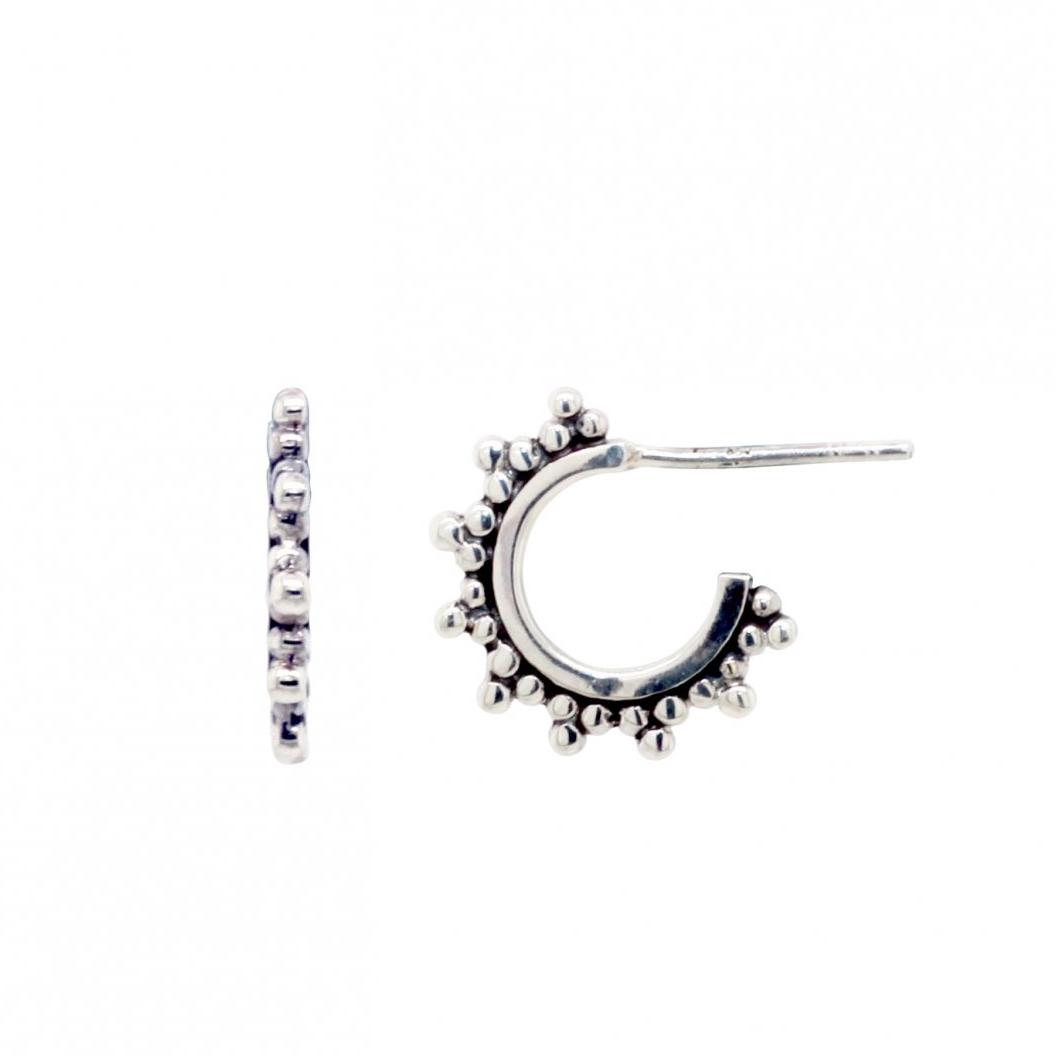 Bohemian Hoop Earring Silver