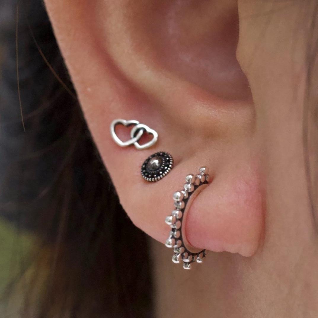 Bohemian Hoop Earring Silver