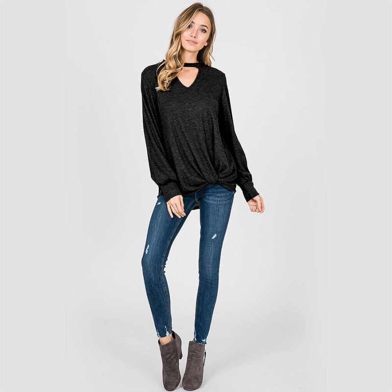 Sandra Puff Sleeve Top Black