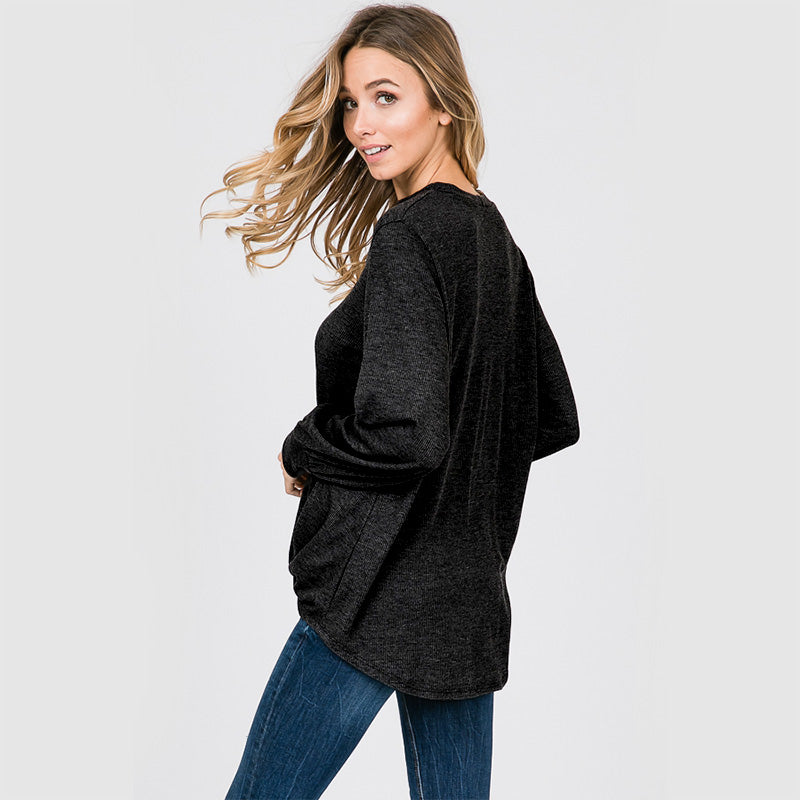 Sandra Puff Sleeve Top Black