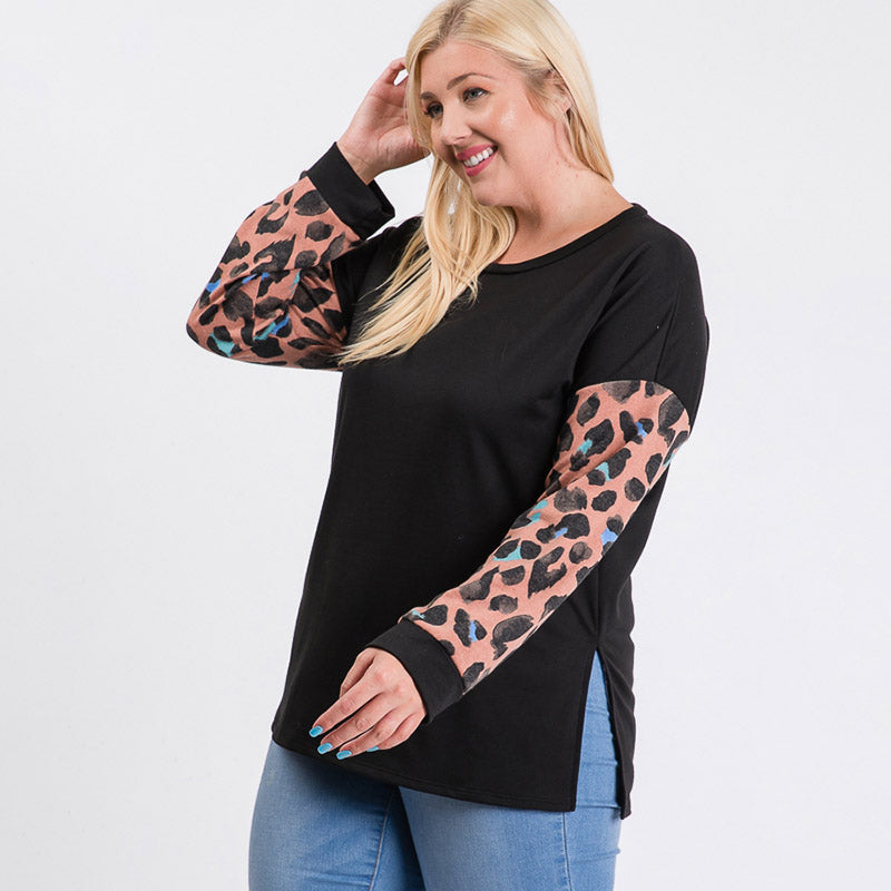 Leslie Leopard Sleeve Top