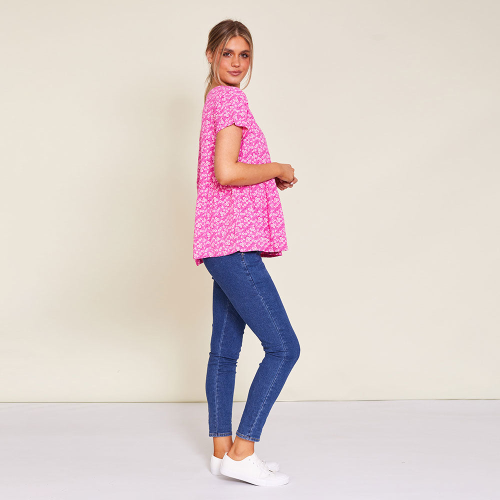 Grace Top (Pink Floral)