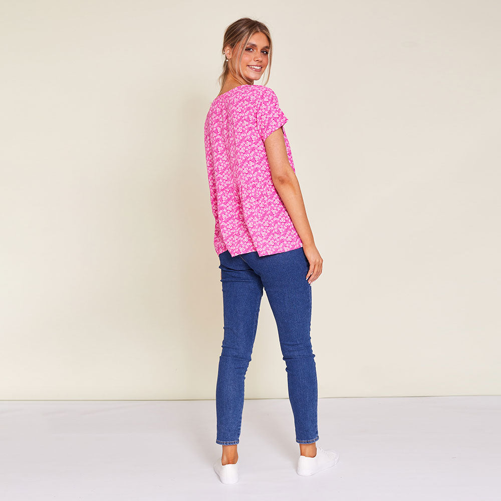 Grace Top (Pink Floral)