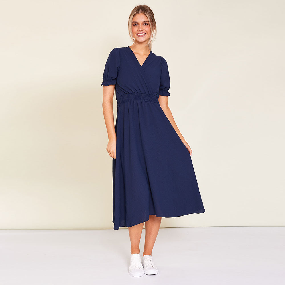 Belle Dress (Navy) - The Casual Company