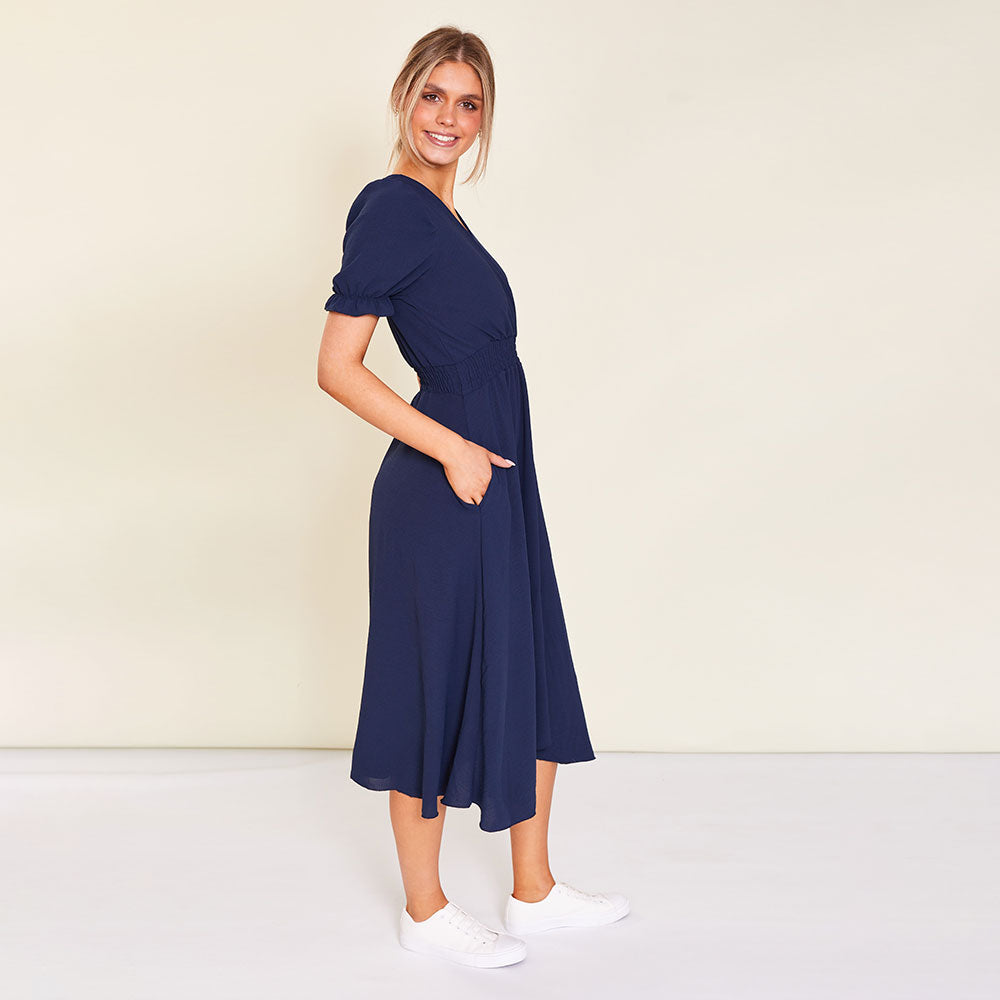 Belle Dress (Navy) - The Casual Company