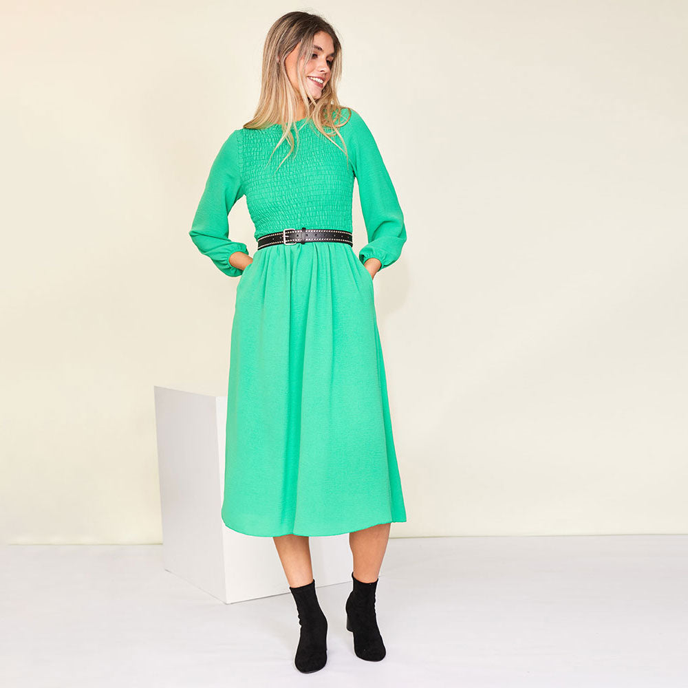 Aniston Dress (Green) - The Casual Company