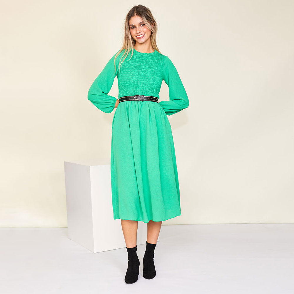 Aniston Dress (Green) - The Casual Company