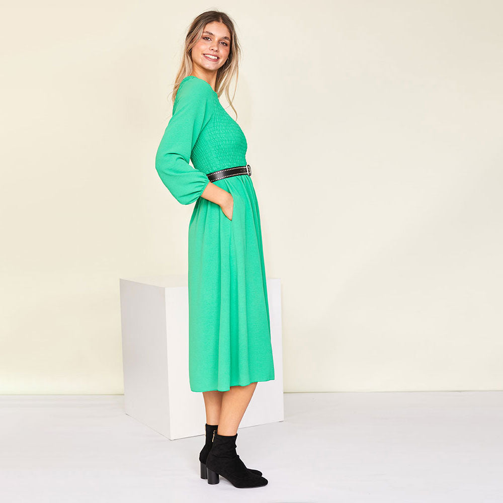 Aniston Dress (Green) - The Casual Company