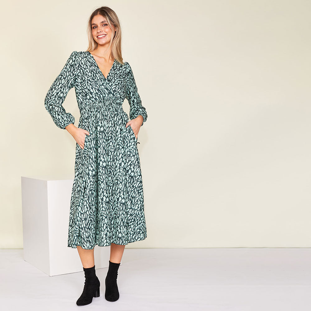 Ivy Wrap Dress (Green)