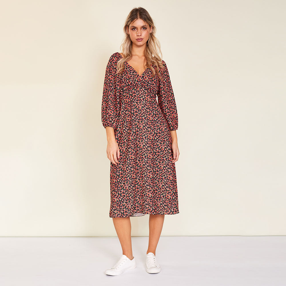 Reece Dress (Red Floral)