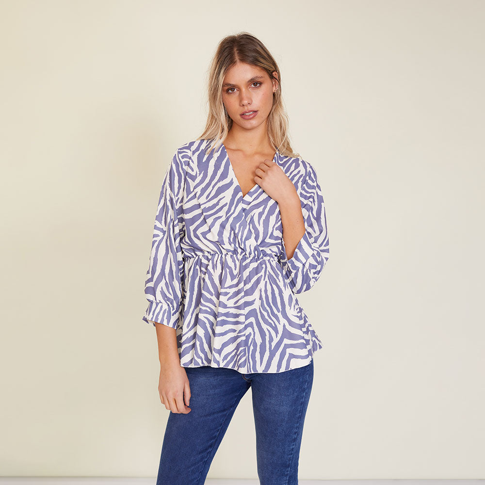 Pearl Top (Zebra Blue)