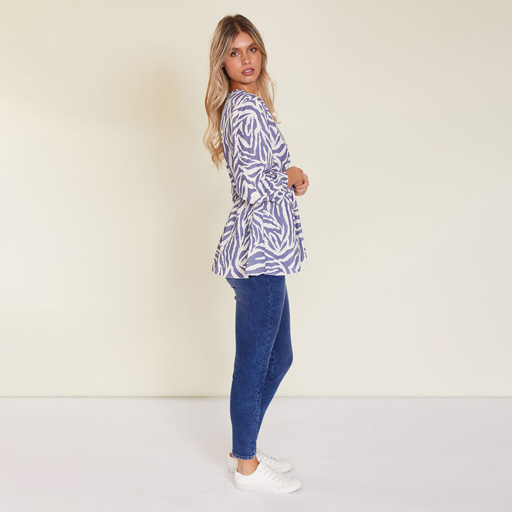 Pearl Top (Zebra Blue)