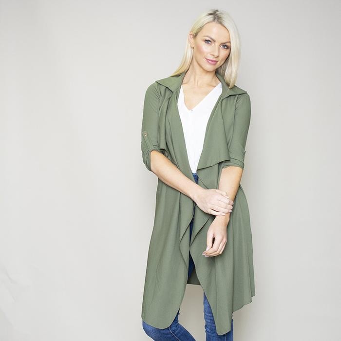 Jenny Waterfall Cardigan (Khaki)