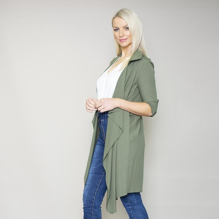 Jenny Waterfall Cardigan (Khaki)
