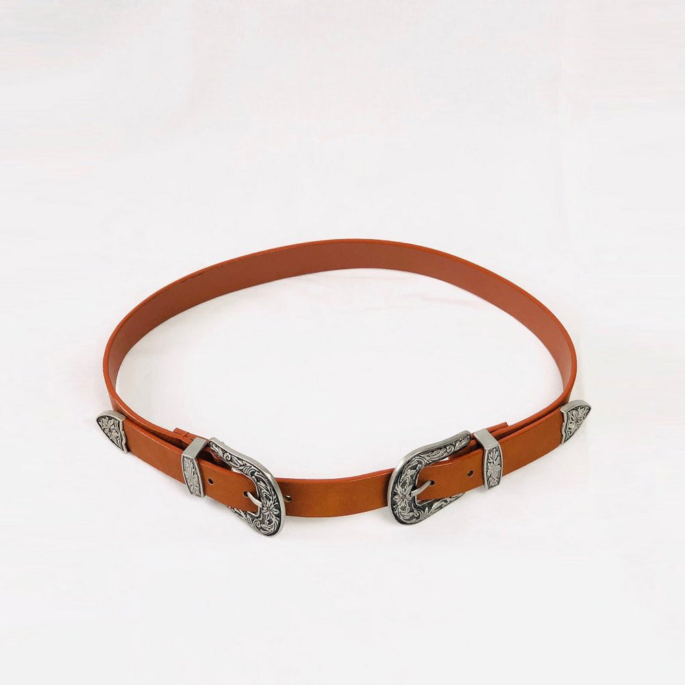 Patty Double Buckle Belt (Rust)