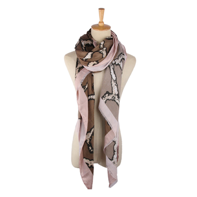 Leo Print Scarf (Pink)
