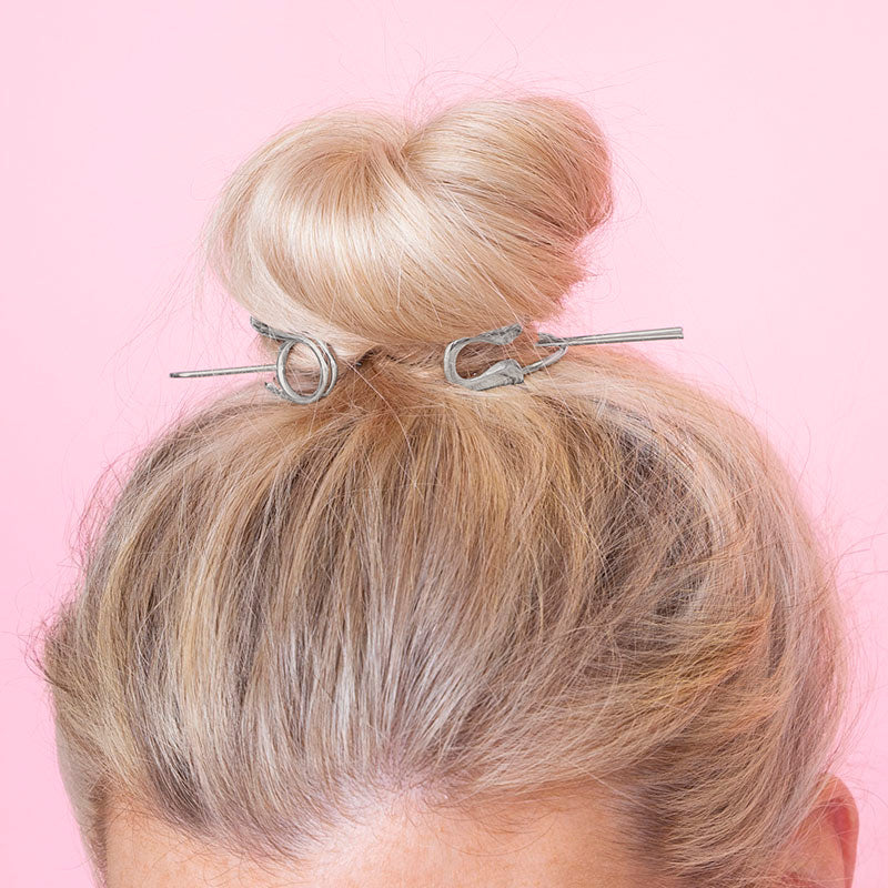 Clara Messy Bun Hair (Silver)