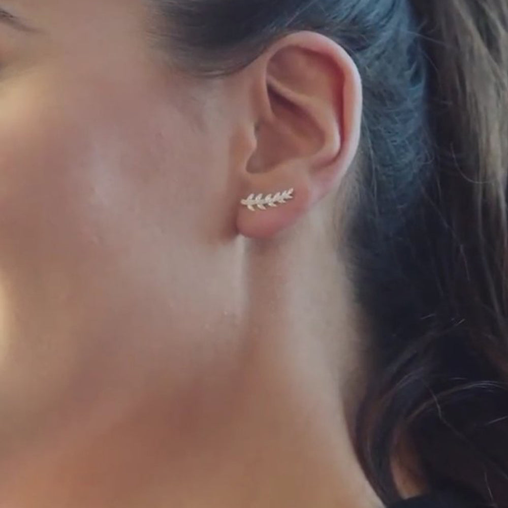 Sterling Silver Leaf Earring