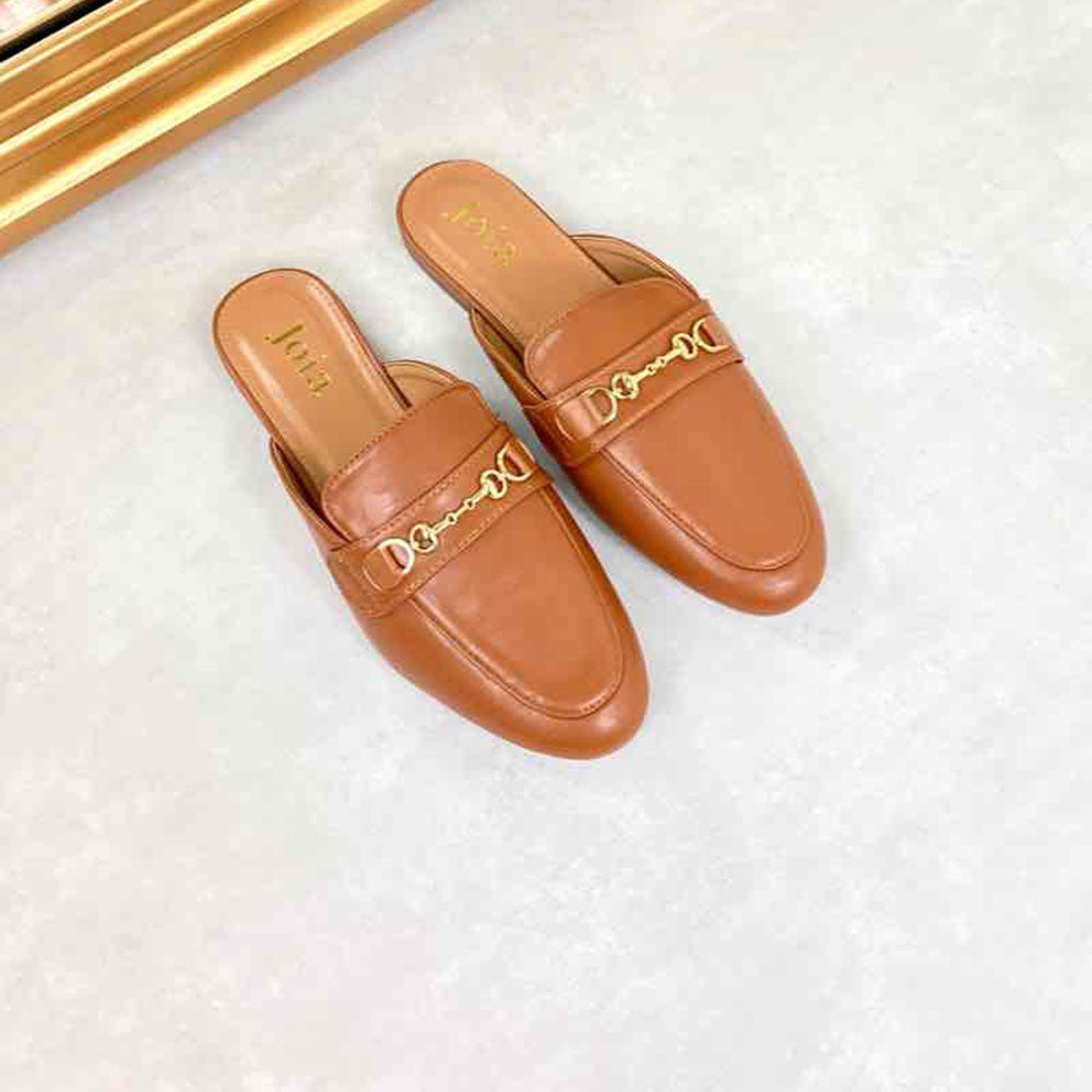 Penny Mule Loafers (Tan)
