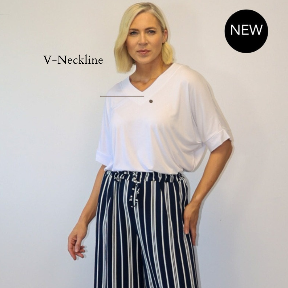 Zara Top (White) - V-Neckline