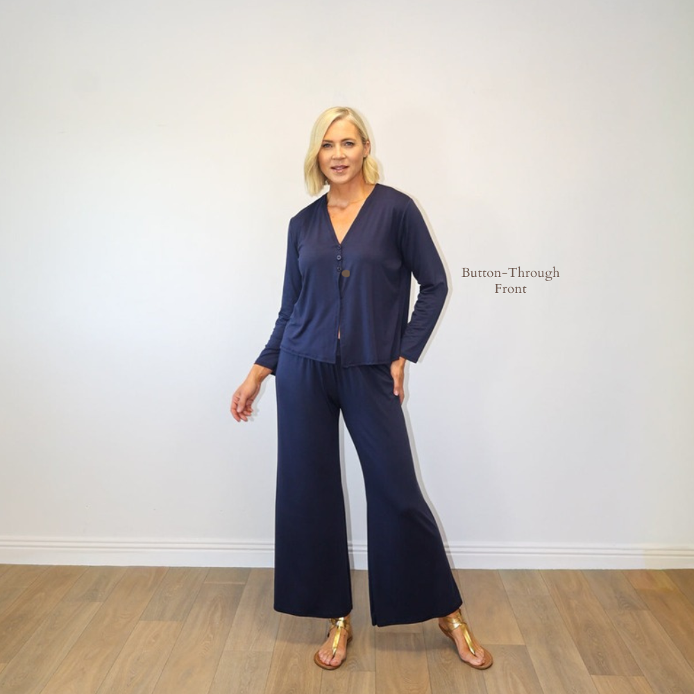 Elena Navy - Button-Through Front