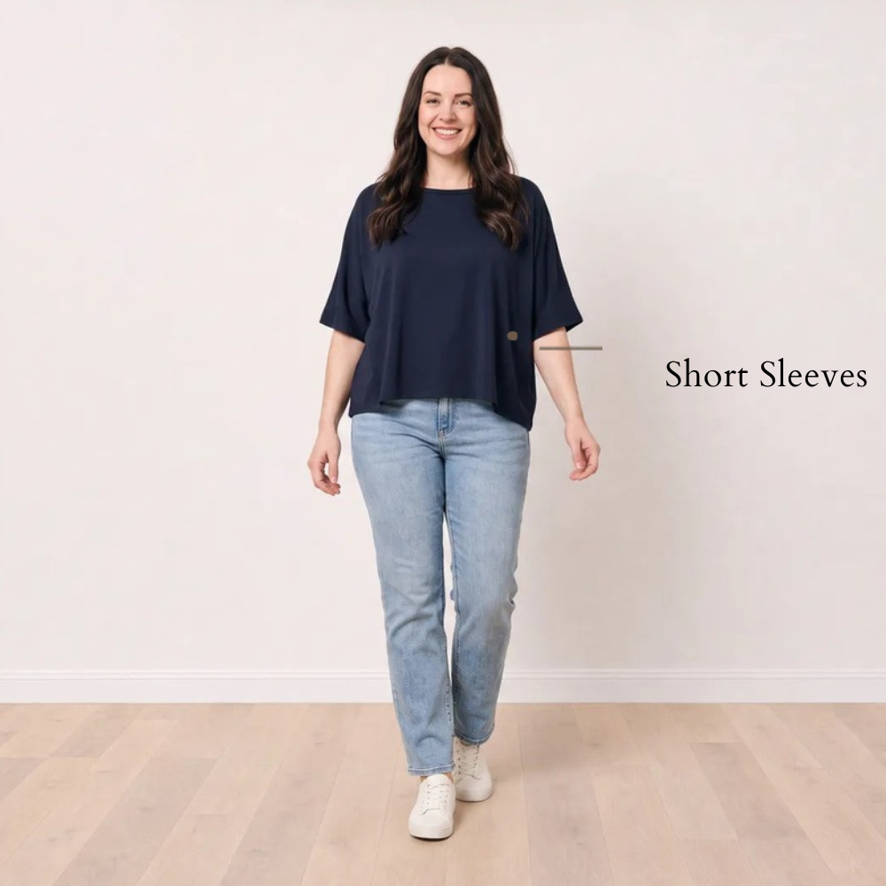 Orla Top Navy - Short Sleeves